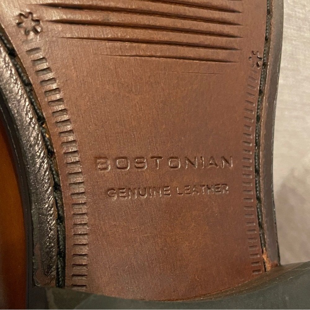 Bostonian Ricardo Lace Up Brown Derby Dress Shoes, Genuine Leather Round Toe 9 - Picture 9 of 16